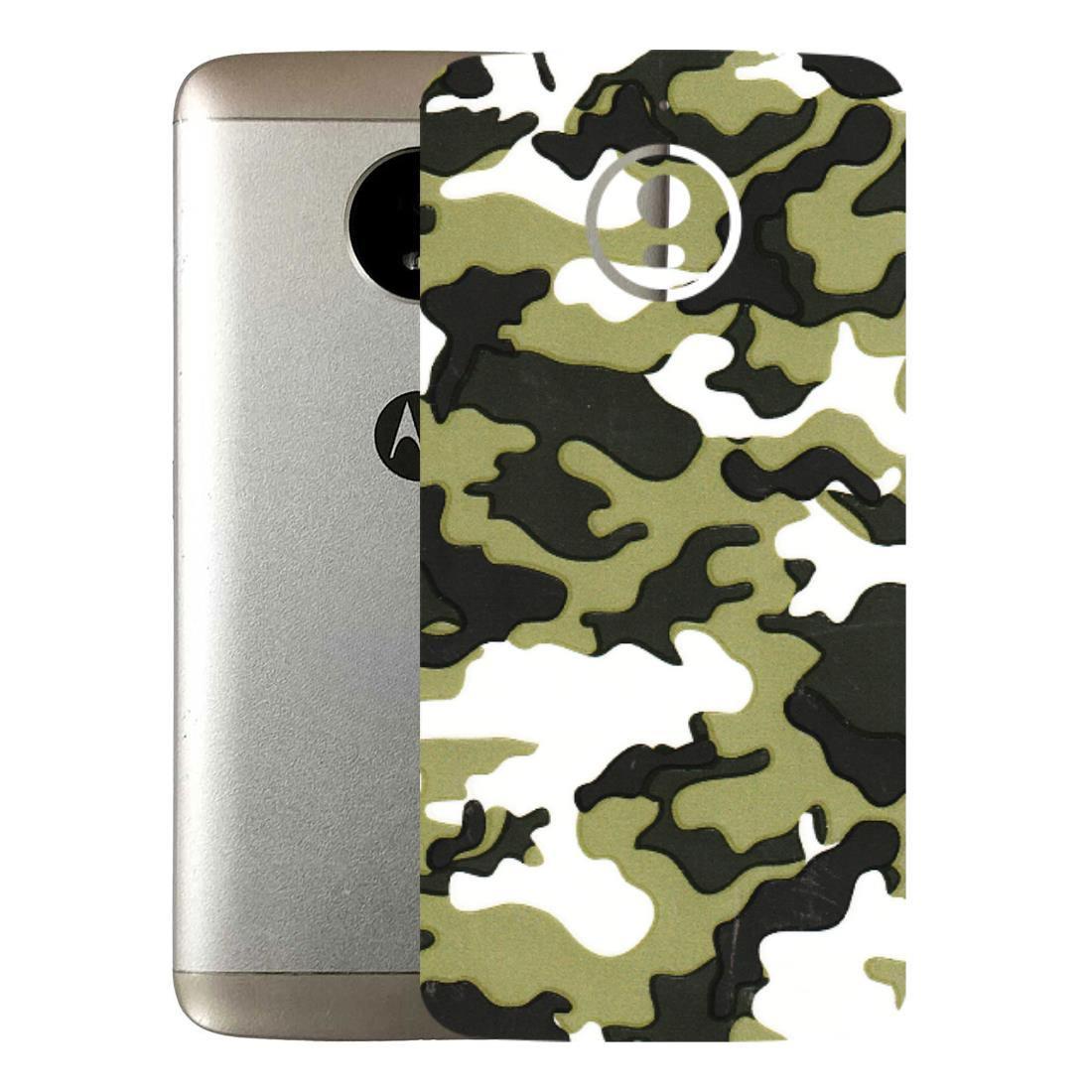 Motorola Phone Skins (All Models) - Camouflages White And Green - 3D Embossed Finish (L-243) Motorola Moto E4 Plus