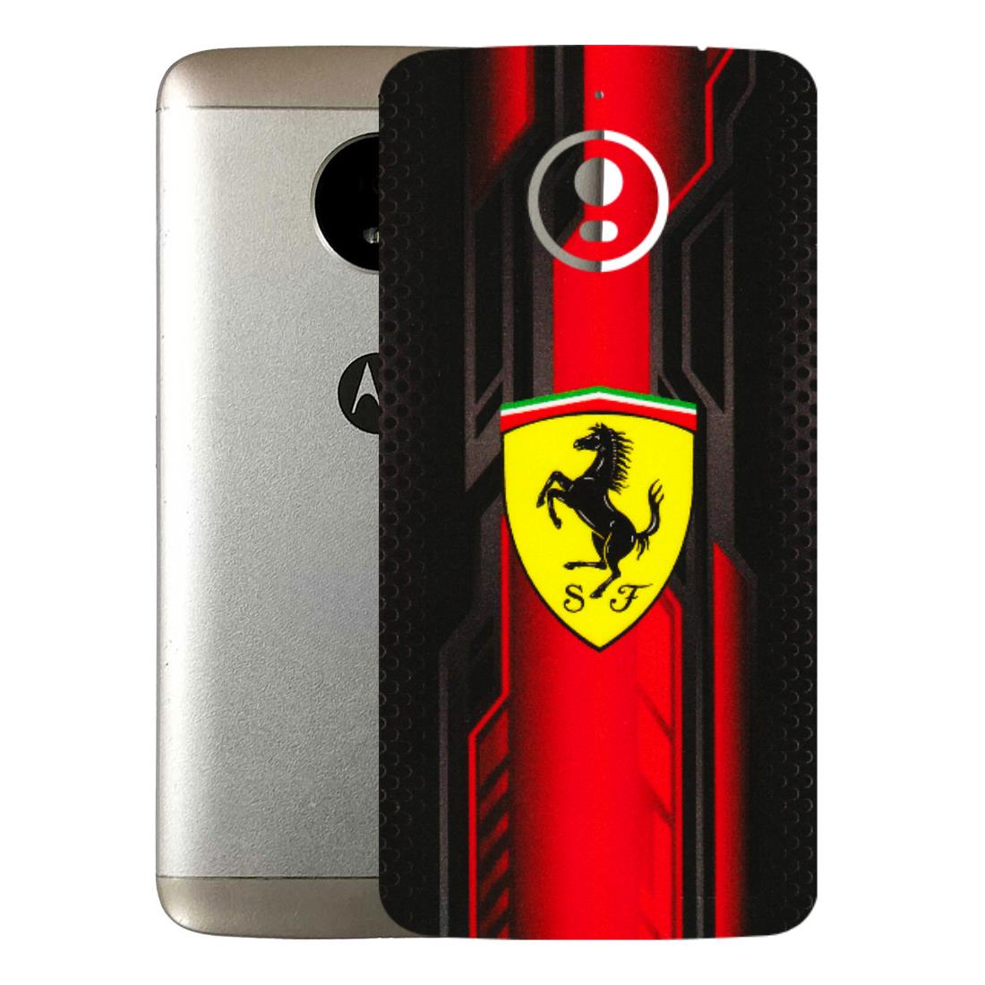 Motorola Phone Skins (All Models) - Black Ferrari Logo - 3D Embossed Finish (L-253) Motorola Moto E4 Plus
