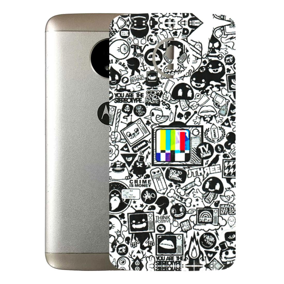 Motorola Phone Skins (All Models) - Doodles Positive Art - 3D Embossed Finish (L-263) Motorola Moto E4 Plus