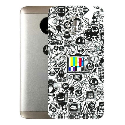 Motorola Phone Skins (All Models) - Doodles Positive Art - 3D Embossed Finish (L-263) Motorola Moto E4 Plus
