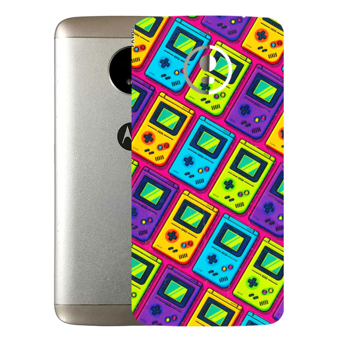 Motorola Phone Skins (All Models) - Gameboy Colourful - 3D Embossed Finish (L-266) Motorola Moto E4 Plus