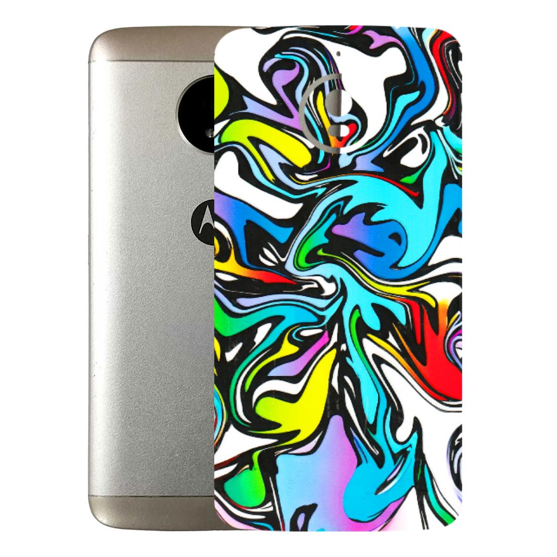Motorola Phone Skins (All Models) - Abstract Colour Paints - 3D Embossed Finish (L-271) Motorola Moto E4 Plus
