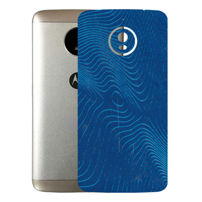 Motorola Phone Skins (All Models) - Abstract Blue Line Map - 3D Embossed Finish (L-272) Motorola Moto E4 Plus