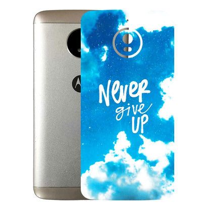 Motorola Phone Skins (All Models) - Never Give Up - 3D Embossed Finish (L-279) Motorola Moto E4 Plus