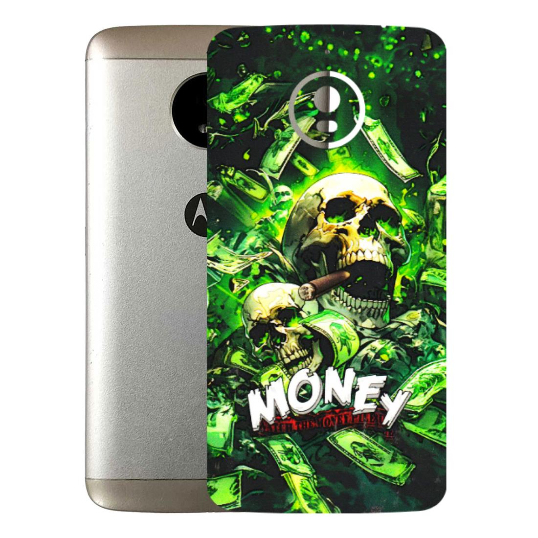 Motorola Phone Skins (All Models) - Skull Money - 3D Embossed Finish (L-303) Motorola Moto E4 Plus