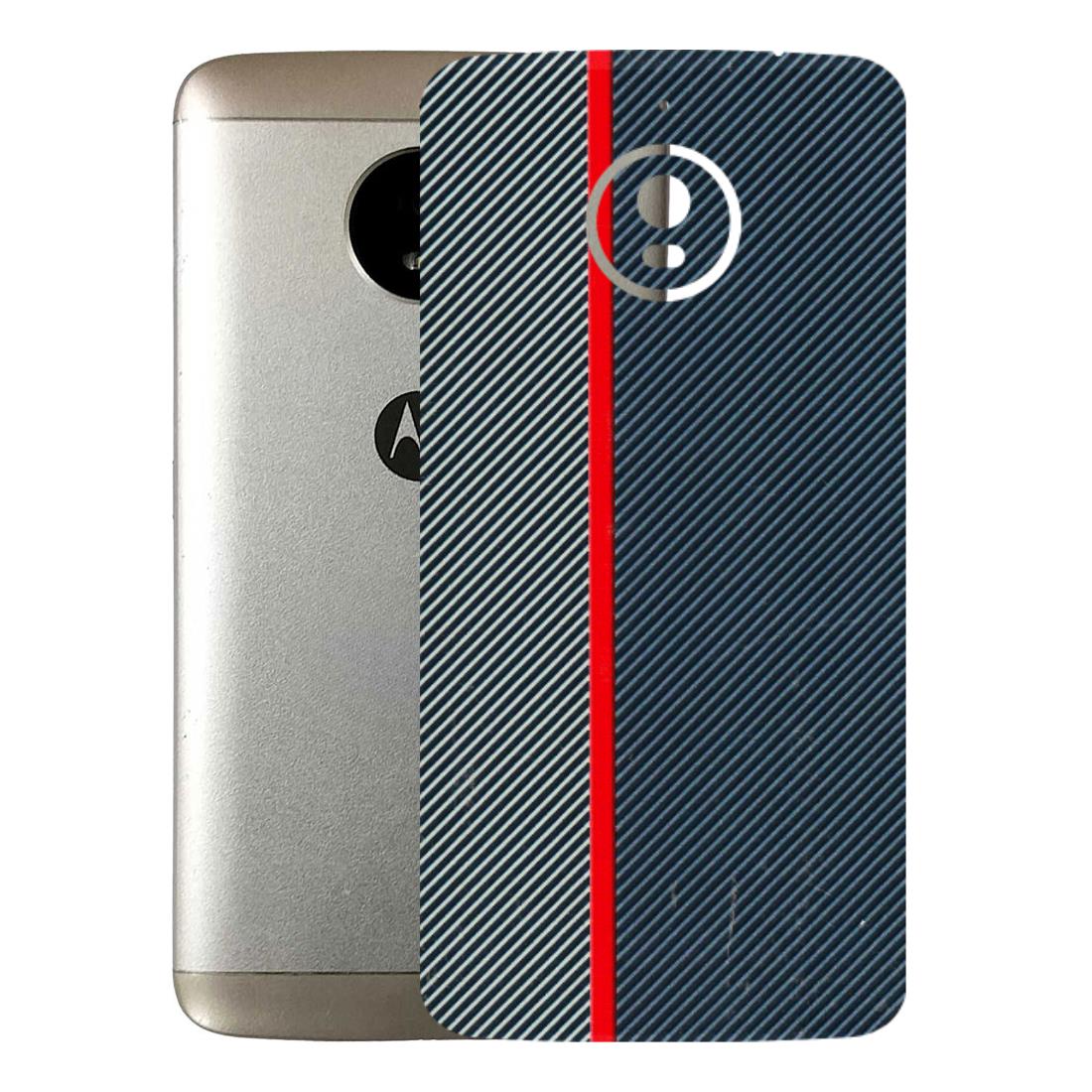 Motorola Phone Skins (All Models) - Blue Sober Lines - 3D Embossed Finish (L-305) Motorola Moto E4 Plus