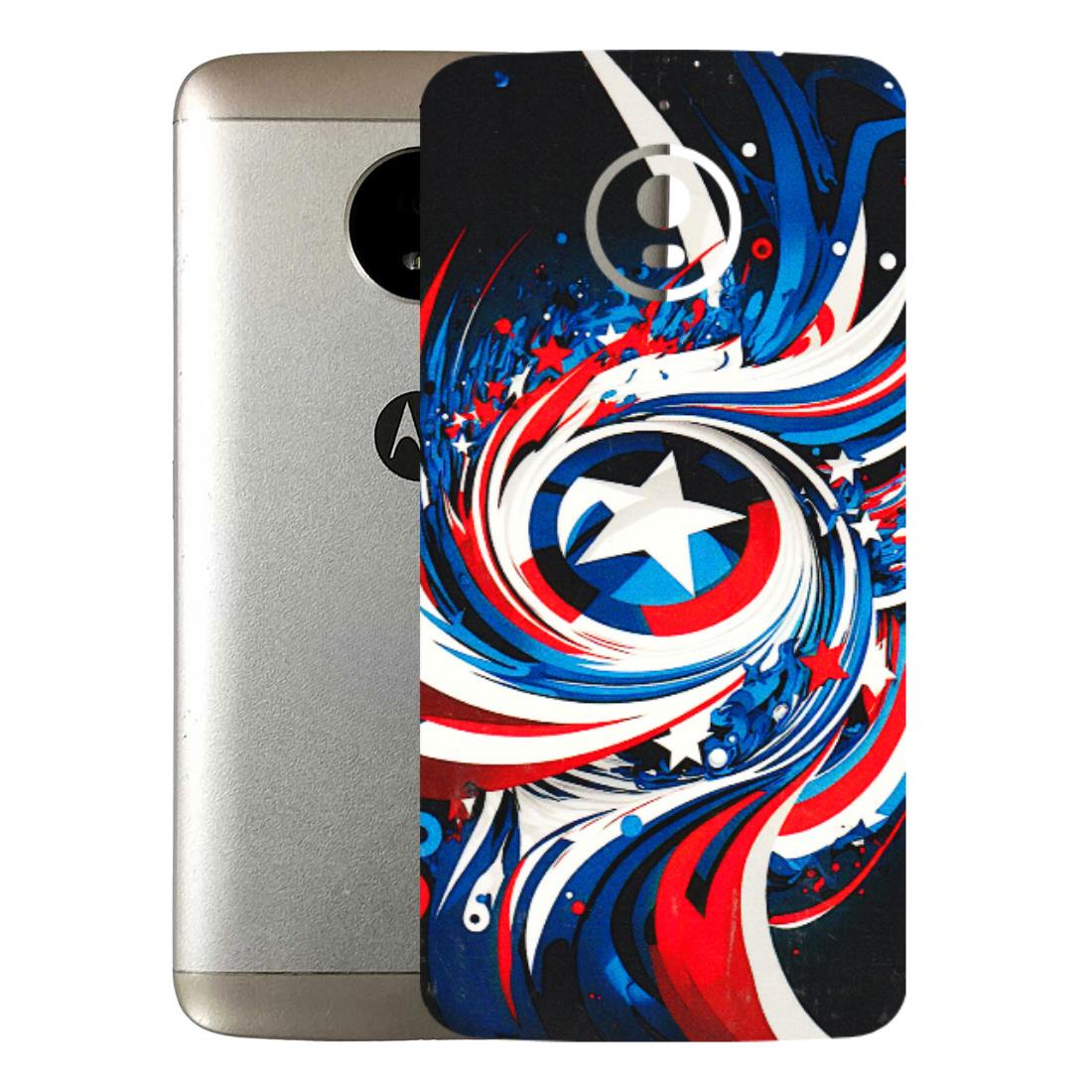 Motorola Phone Skins (All Models) - Captain America Logo - 3D Embossed Finish (L-307) Motorola Moto E4 Plus