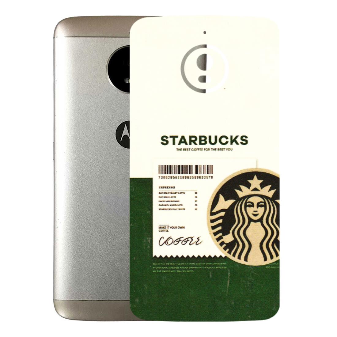 Motorola Phone Skins (All Models) - Starbucks Barcode - 3D Embossed Finish (L-308) Motorola Moto E4 Plus