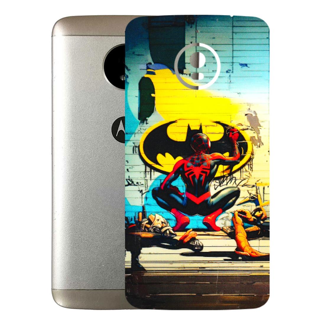 Motorola Phone Skins (All Models) - New Spiderman Bat Logo - 3D Embossed Finish (L-309) Motorola Moto E4 Plus