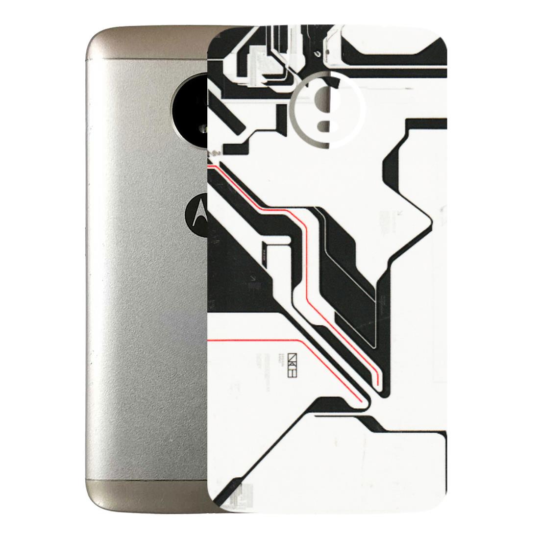 Motorola Phone Skins (All Models) - White Techy Logo - 3D Embossed Finish (L-312) Motorola Moto E4 Plus