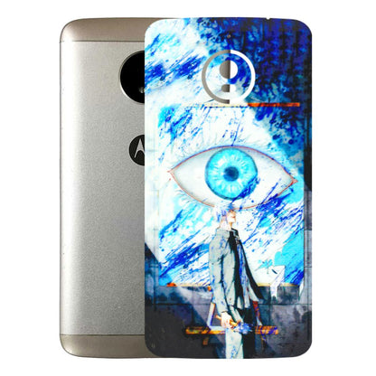 Motorola Phone Skins (All Models) - Anime Sea Blue Eye - 3D Embossed Finish (L-318) Motorola Moto E4 Plus