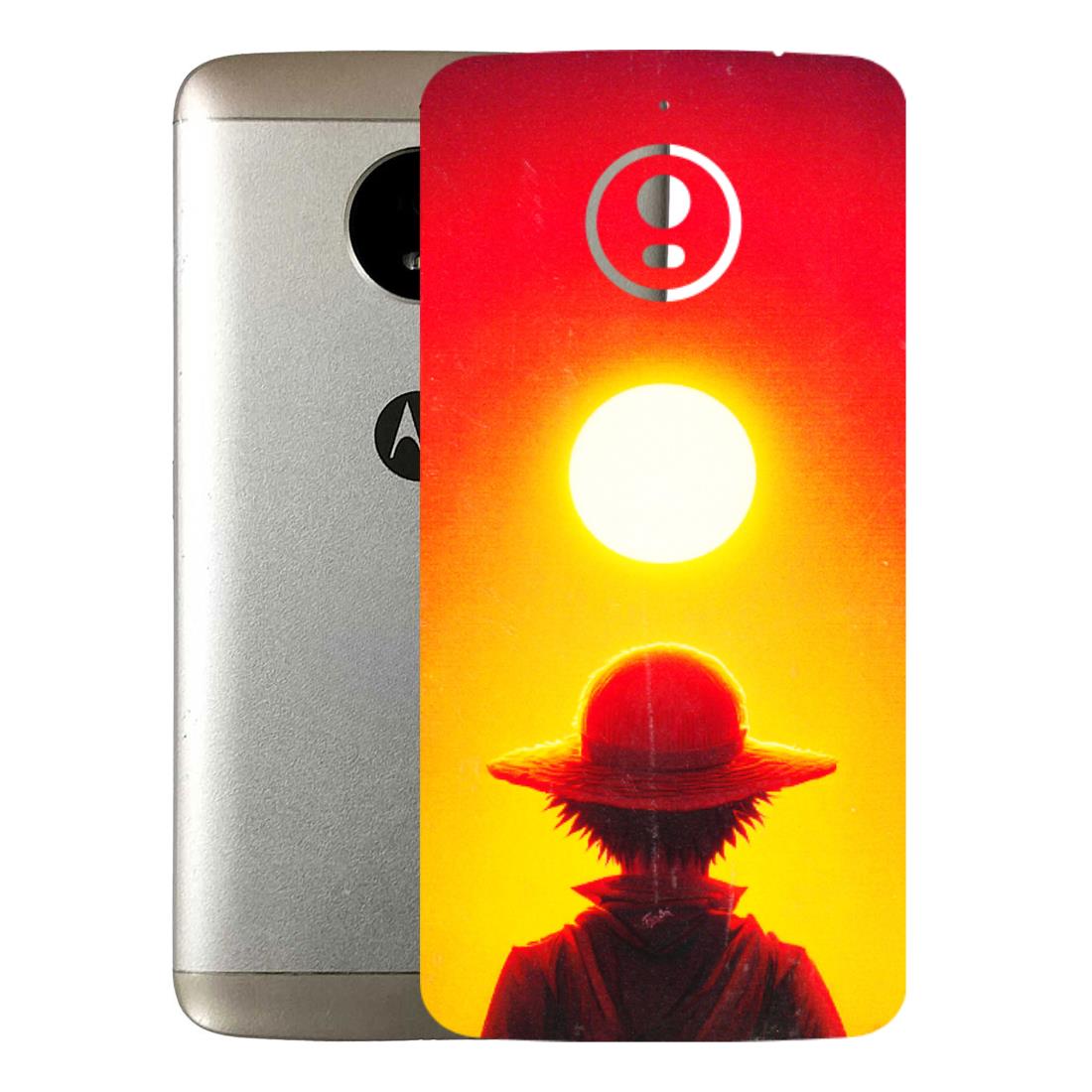 Motorola Phone Skins (All Models) - Cool Sunset With Monkey D.Luffy Anime - 3D Embossed Finish (L-329) Motorola Moto E4 Plus