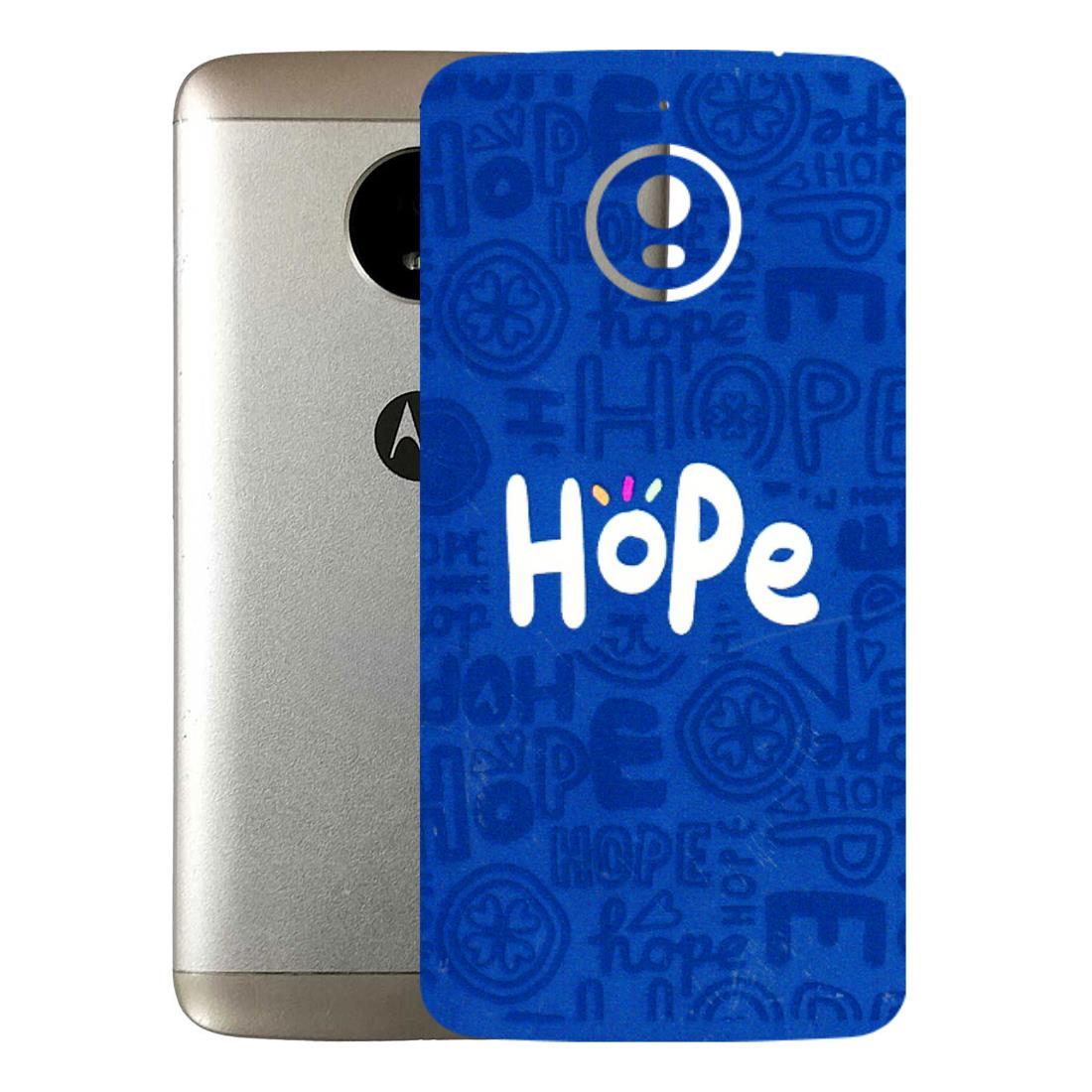 Motorola Phone Skins (All Models) - Hope Doodles Blue - 3D Embossed Finish (L-43) Motorola Moto E4 Plus