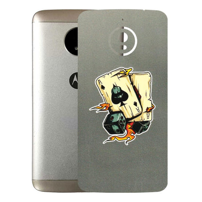 Motorola Phone Skins (All Models) - Grey Cards Of Ace - 3D Embossed Finish (L-77) Motorola Moto E4 Plus