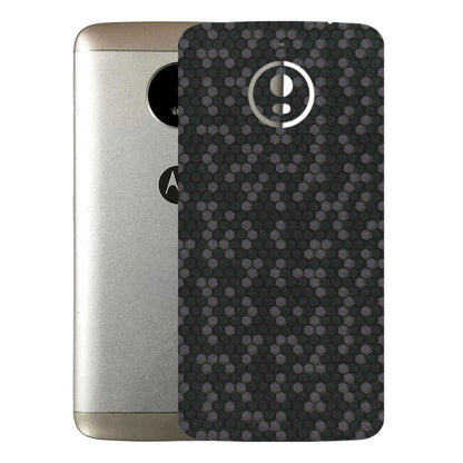 Motorola Phone Skins (All Models) - Black Grey Honeycomb Sober - 3D Embossed Finish (L-85) Motorola Moto E4 Plus