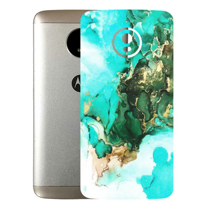 Motorola Phone Skins (All Models) - The Blue Gold Marble - Matte Finish (M-124) Motorola Moto E4 Plus
