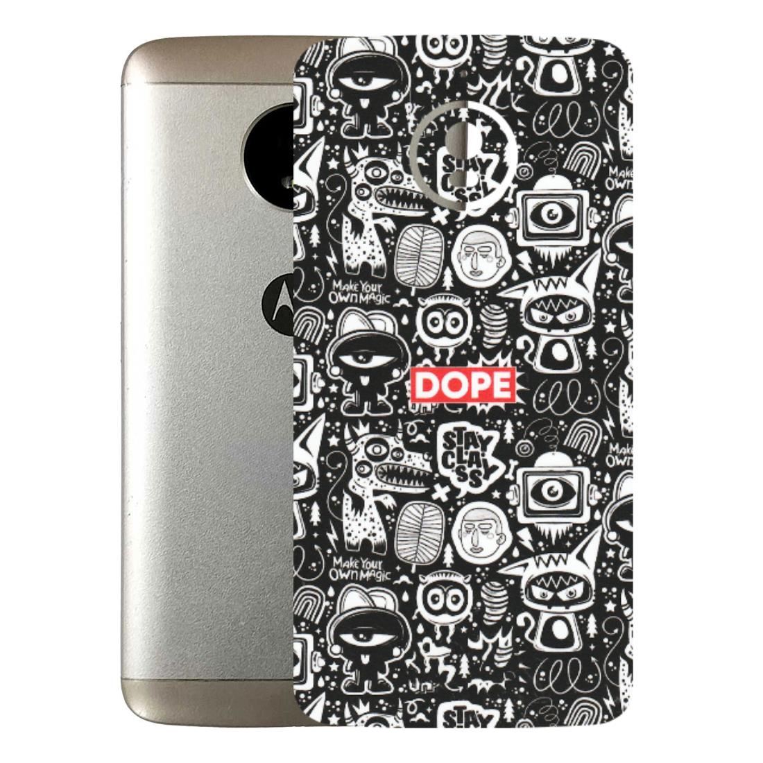 Motorola Phone Skins (All Models) - Dope Stay Classy Black Doodles - Matte Finish (M-126) Motorola Moto E4 Plus