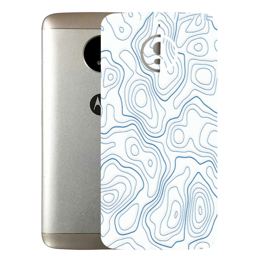 Motorola Phone Skins (All Models) - Blue And White Swirls - Matte Finish (M-139) Motorola Moto E4 Plus