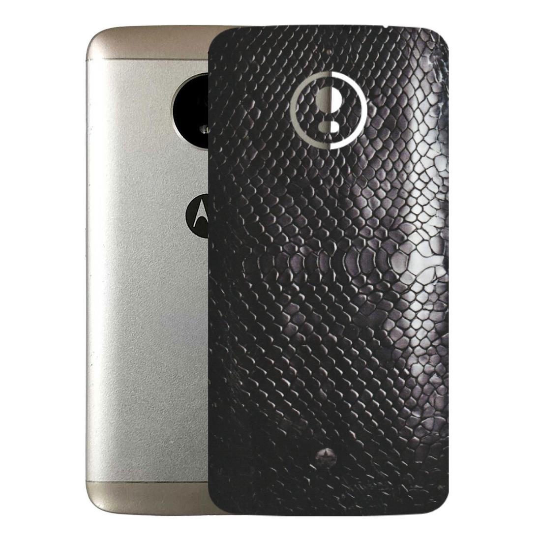 Motorola Phone Skins (All Models) - Black Snack Leather - Matte Finish (M-147) Motorola Moto E4 Plus