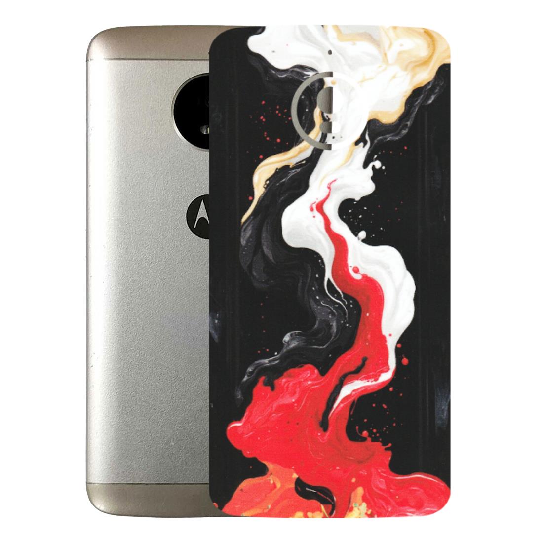 Motorola Phone Skins (All Models) - Black Red White Paint Splash Fusion - Matte Finish (M-56) Motorola Moto E4 Plus