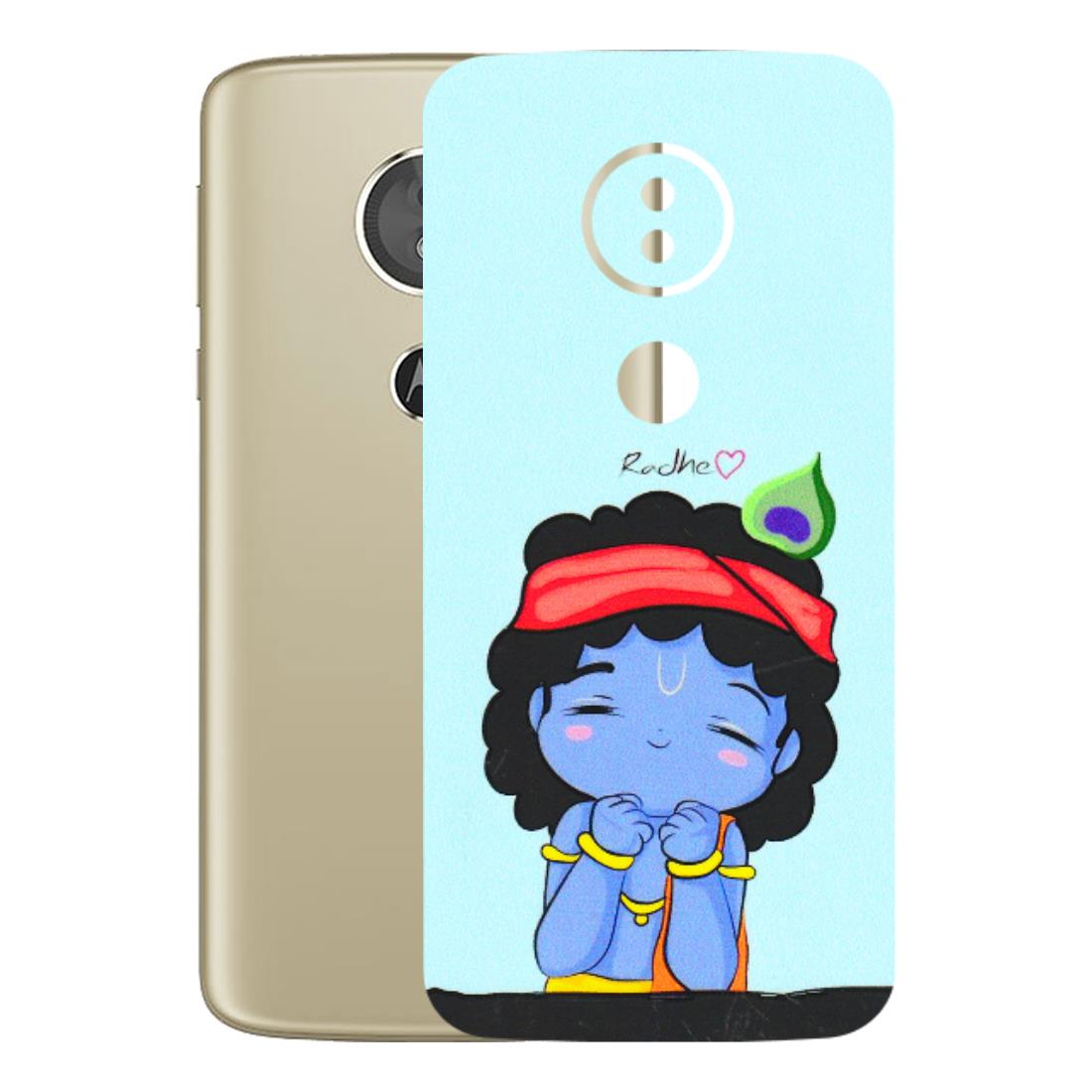 Motorola Phone Skins (All Models) - Radhe Radhe Cute Toon - 3D Embossed Finish (L-05) Motorola Moto E5