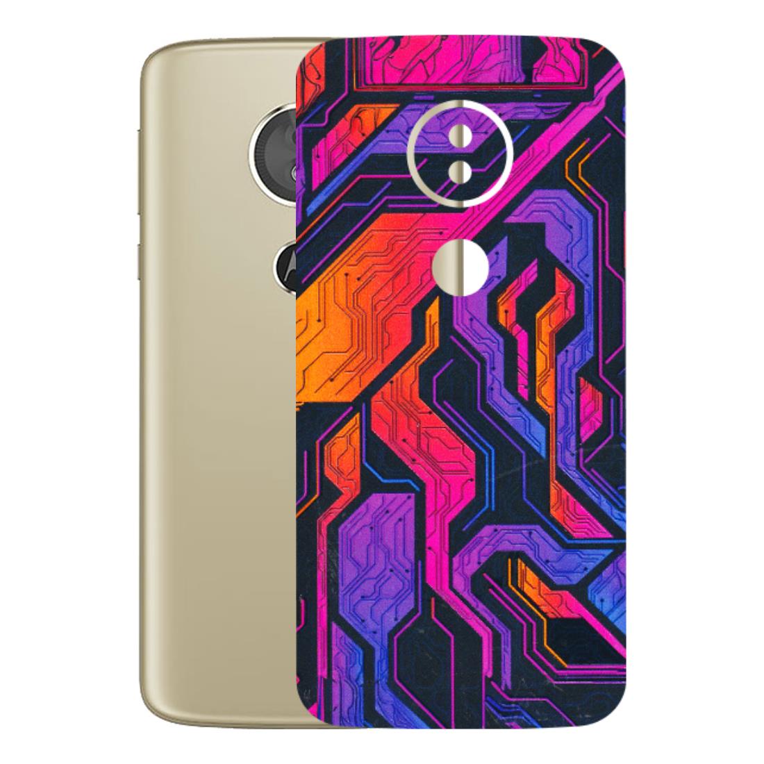Motorola Phone Skins (All Models) - Tech Circuits Futuristic - 3D Embossed Finish (L-07) Motorola Moto E5