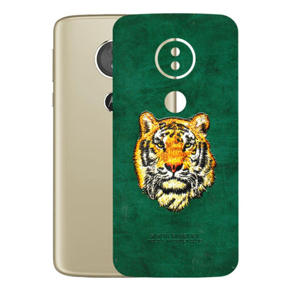 Motorola Phone Skins (All Models) - Leather Feel Tiger - 3D Embossed Finish (L-111) Motorola Moto E5