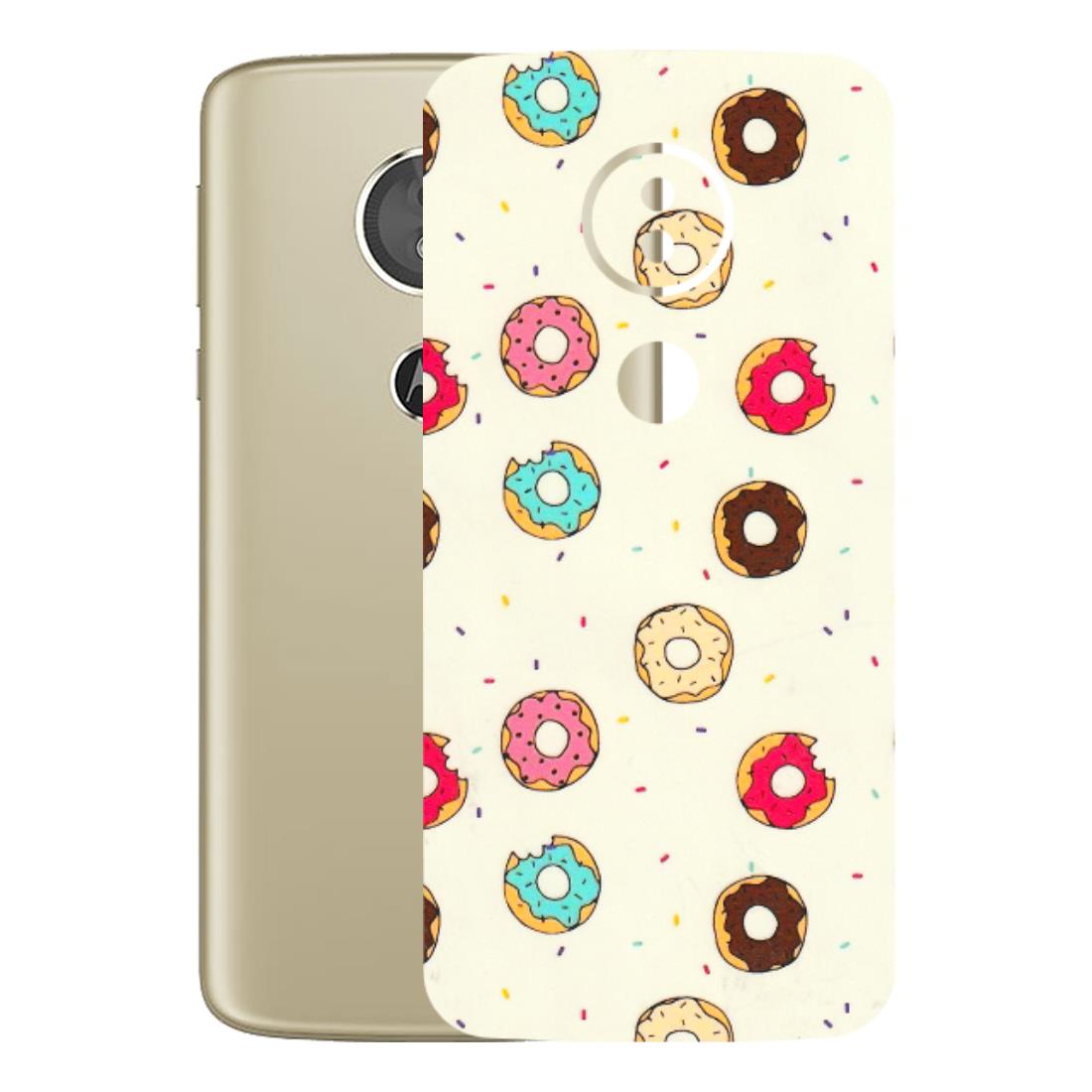 Motorola Phone Skins (All Models) - Mini Donuts Doodle Art - 3D Embossed Finish (L-122) Motorola Moto E5