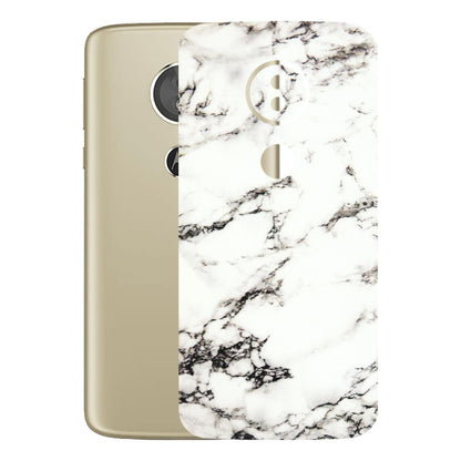 Motorola Phone Skins (All Models) - Black and White Marble Texture - 3D Embossed Finish (L-124) Motorola Moto E5