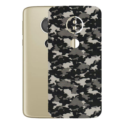Motorola Phone Skins (All Models) - Black/Grey Camoflaunge - 3D Embossed Finish (L-142) Motorola Moto E5