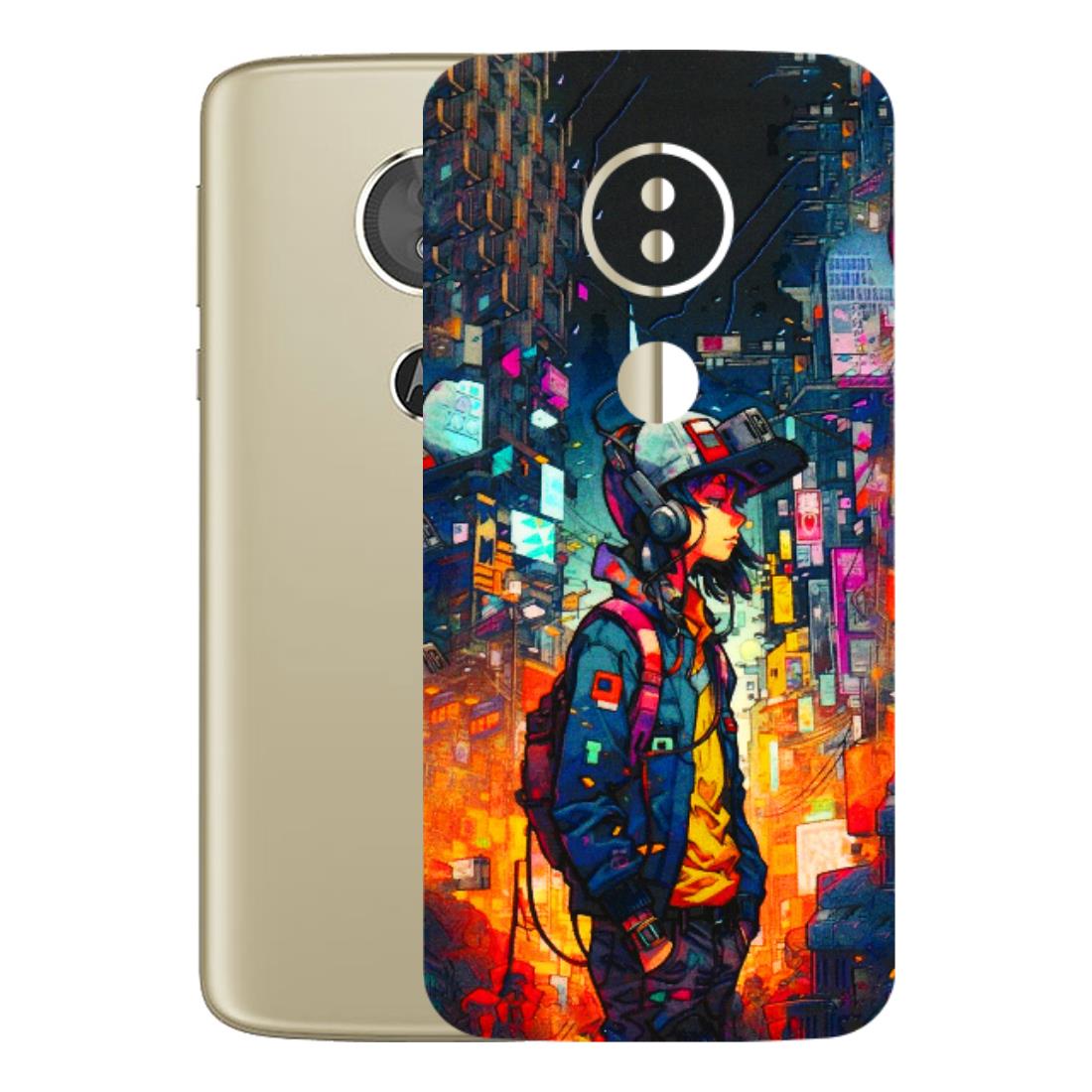 Motorola Phone Skins (All Models) - Street Anime Guy - 3D Embossed Finish (L-158) Motorola Moto E5