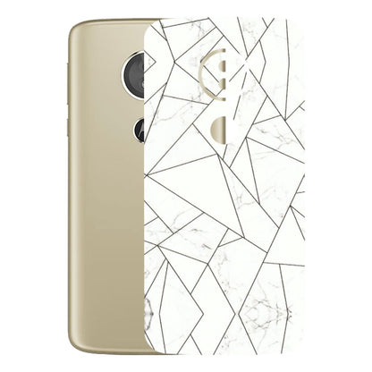 Motorola Phone Skins (All Models) - Luxury White Marble Effect - 3D Embossed Finish (L-168) Motorola Moto E5