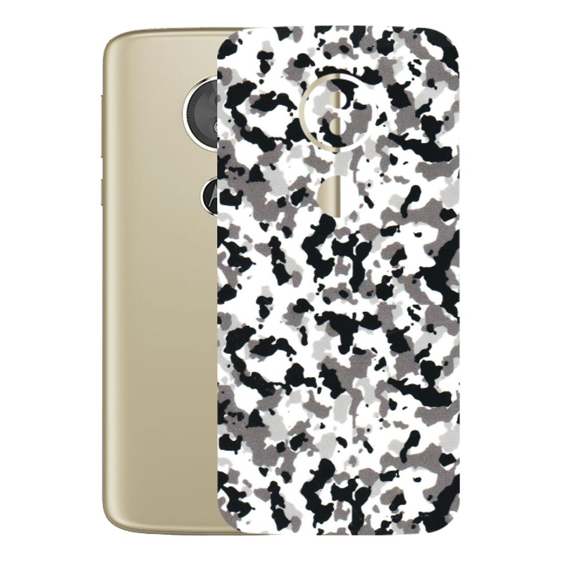 Motorola Phone Skins (All Models) - White Black Camouflage - 3D Embossed Finish (L-18) Motorola Moto E5