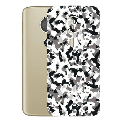 Motorola Phone Skins (All Models) - White Black Camouflage - 3D Embossed Finish (L-18) Motorola Moto E5