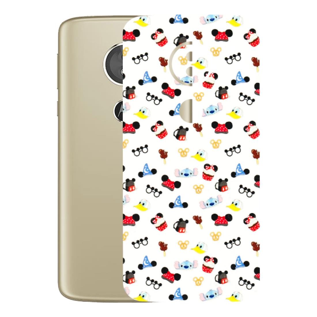 Motorola Phone Skins (All Models) - Minnie Mouse & Donald Doodles s - 3D Embossed Finish (L-194) Motorola Moto E5