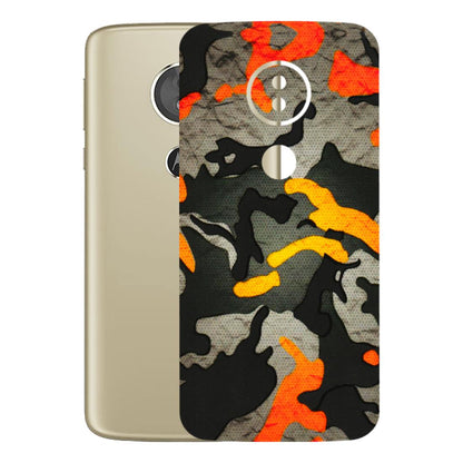 Motorola Phone Skins (All Models) - Orange Camouflage - 3D Embossed Finish (L-204) Motorola Moto E5