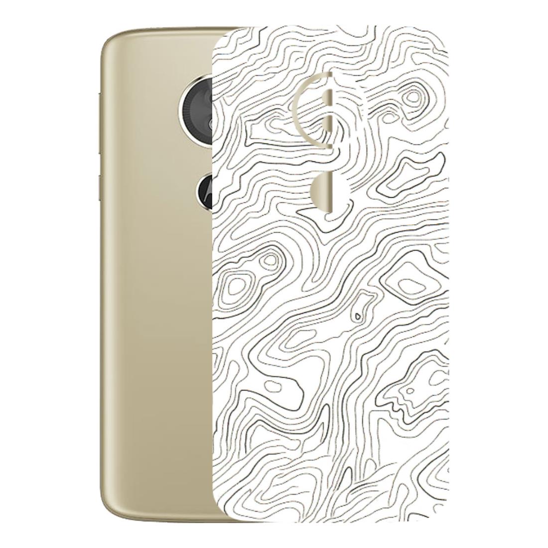 Motorola Phone Skins (All Models) - White Black Swirls - 3D Embossed Finish (L-219) Motorola Moto E5