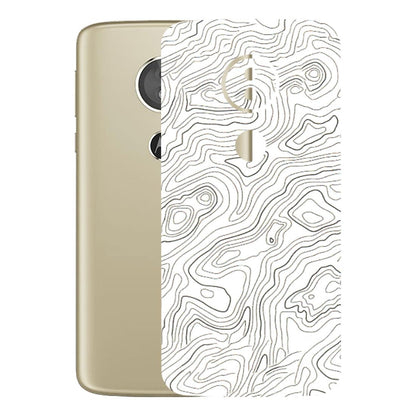 Motorola Phone Skins (All Models) - White Black Swirls - 3D Embossed Finish (L-219) Motorola Moto E5