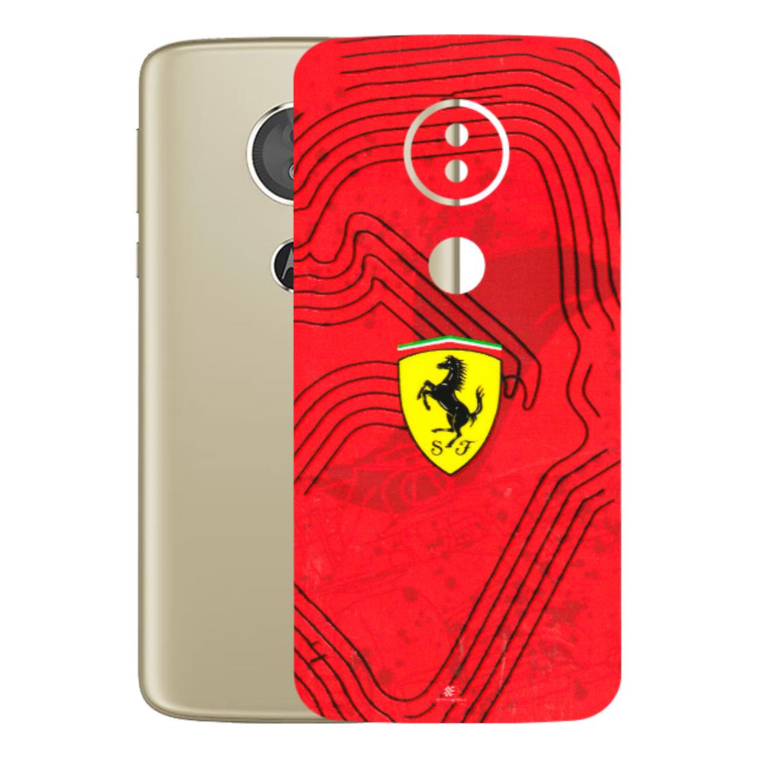 Motorola Phone Skins (All Models) - Red Ferrari Logo Stylish - 3D Embossed Finish (L-238) Motorola Moto E5