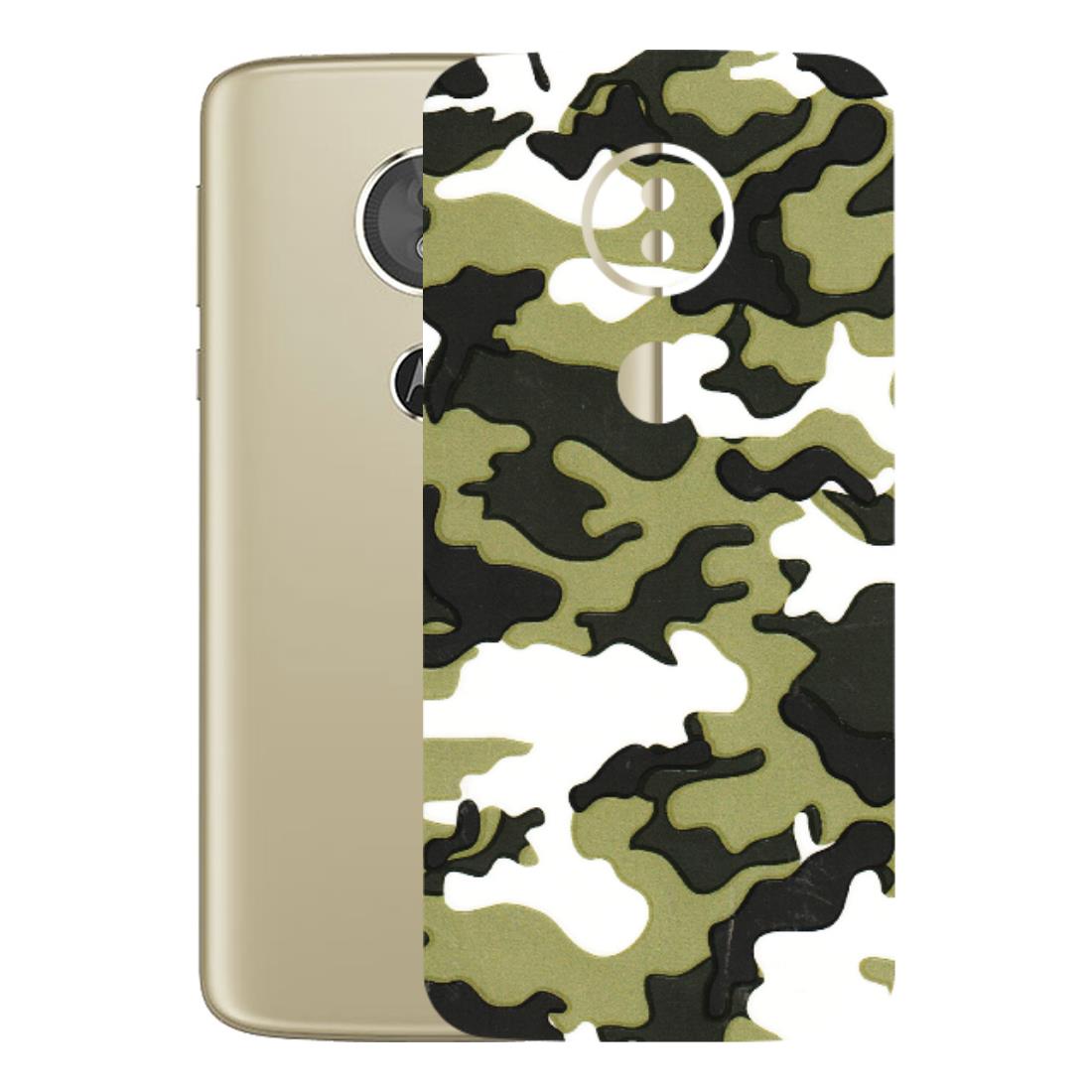 Motorola Phone Skins (All Models) - Camouflages White And Green - 3D Embossed Finish (L-243) Motorola Moto E5