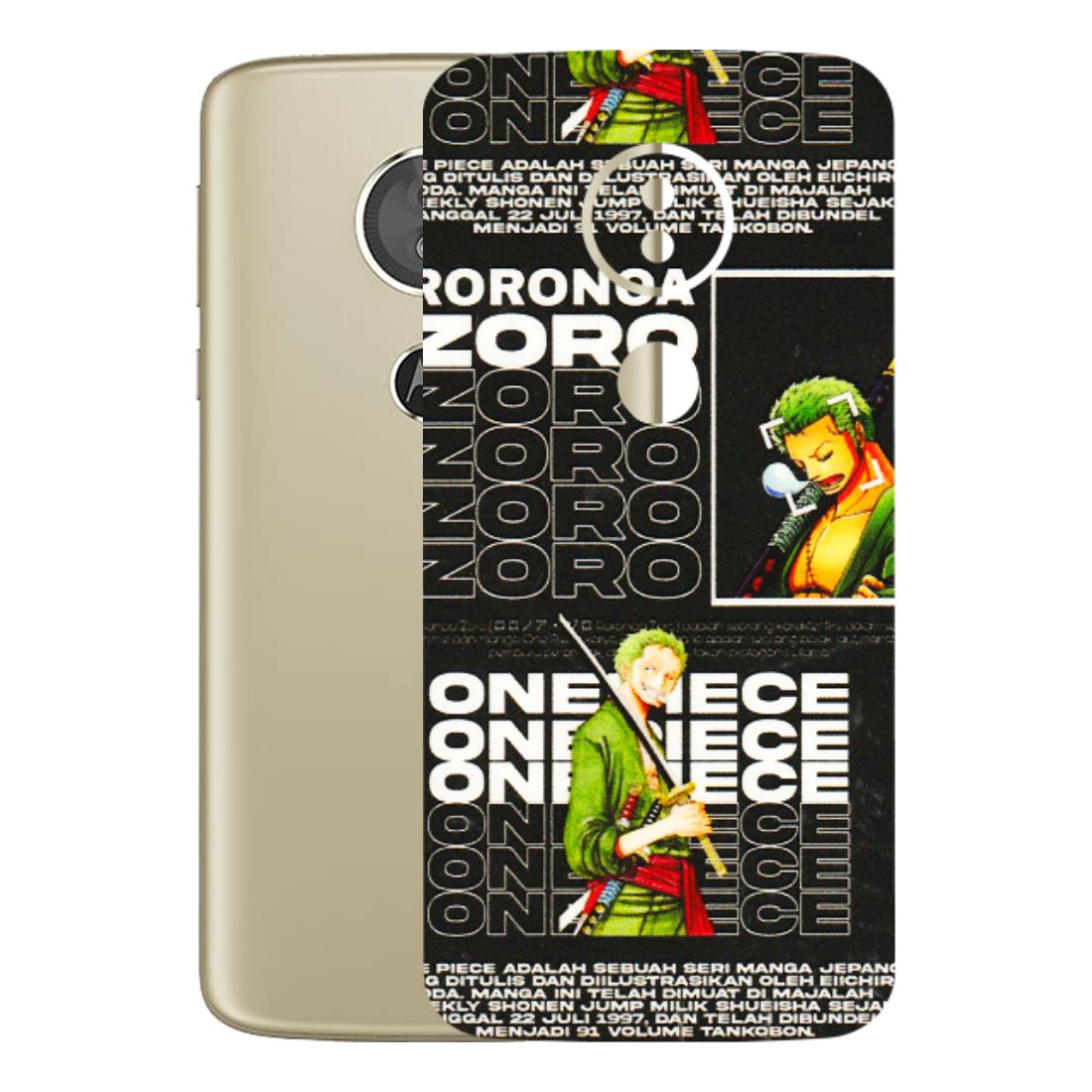 Motorola Phone Skins (All Models) - One Piece Zoro - 3D Embossed Finish (L-250) Motorola Moto E5