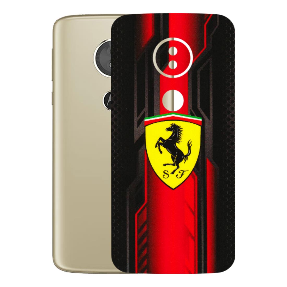 Motorola Phone Skins (All Models) - Black Ferrari Logo - 3D Embossed Finish (L-253) Motorola Moto E5