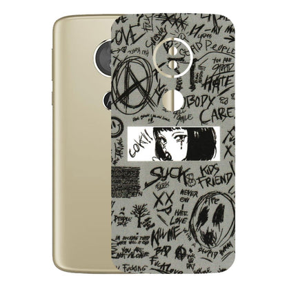 Motorola Phone Skins (All Models) - Never Have Love Anime - 3D Embossed Finish (L-260) Motorola Moto E5
