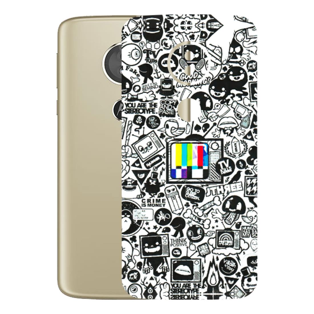 Motorola Phone Skins (All Models) - Doodles Positive Art - 3D Embossed Finish (L-263) Motorola Moto E5