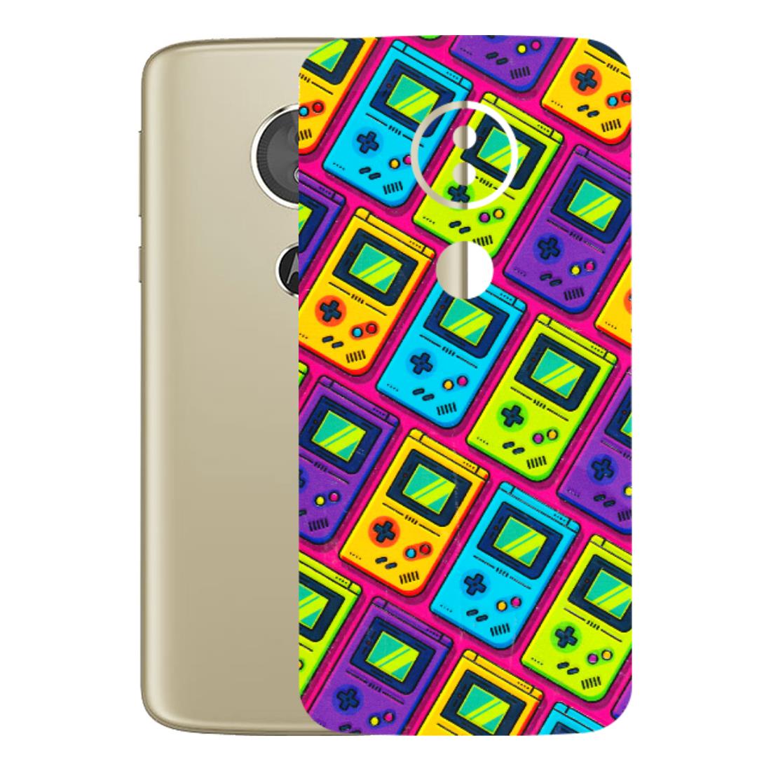 Motorola Phone Skins (All Models) - Gameboy Colourful - 3D Embossed Finish (L-266) Motorola Moto E5