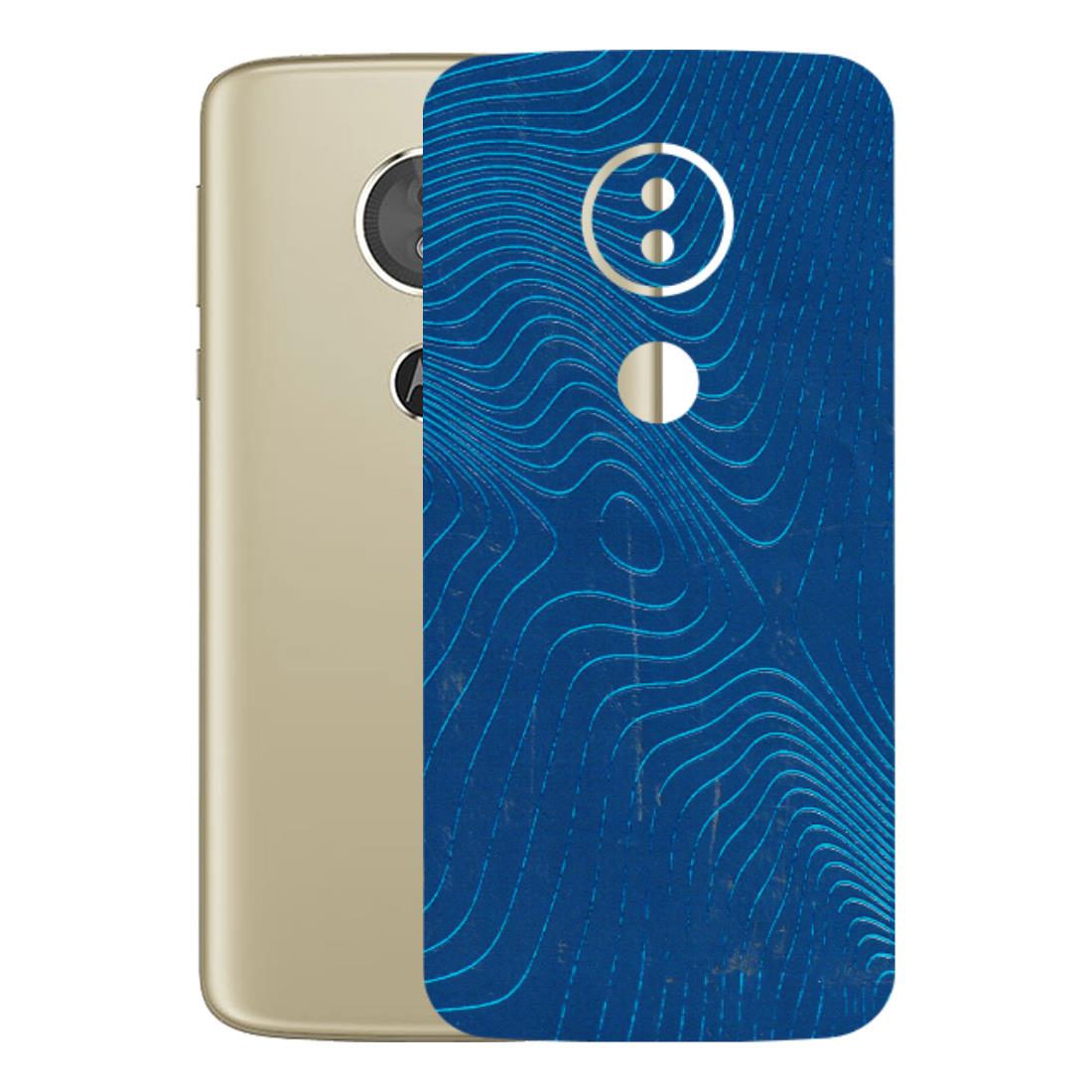 Motorola Phone Skins (All Models) - Abstract Blue Line Map - 3D Embossed Finish (L-272) Motorola Moto E5