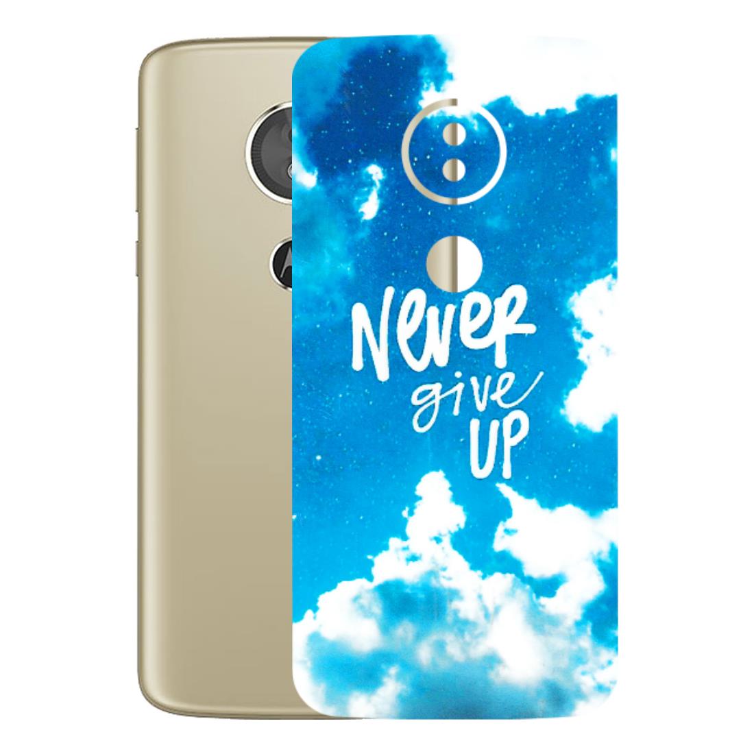 Motorola Phone Skins (All Models) - Never Give Up - 3D Embossed Finish (L-279) Motorola Moto E5