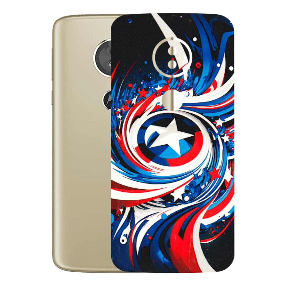 Motorola Phone Skins (All Models) - Captain America Logo - 3D Embossed Finish (L-307) Motorola Moto E5