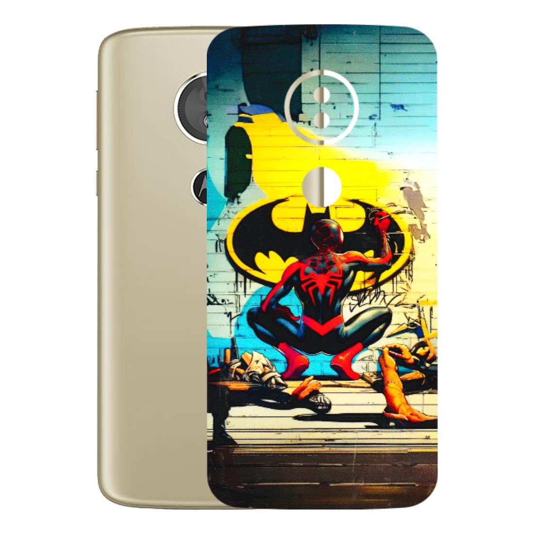 Motorola Phone Skins (All Models) - New Spiderman Bat Logo - 3D Embossed Finish (L-309) Motorola Moto E5