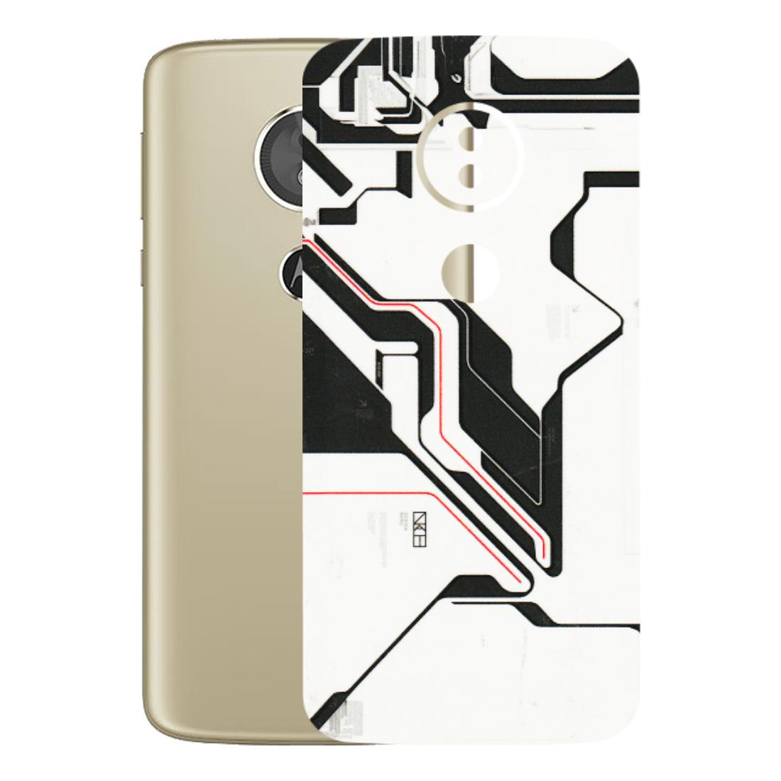 Motorola Phone Skins (All Models) - White Techy Logo - 3D Embossed Finish (L-312) Motorola Moto E5